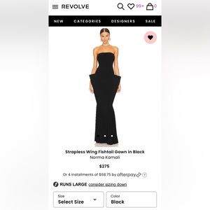 Norma Kamali / Revolve Strapless Gown in Black